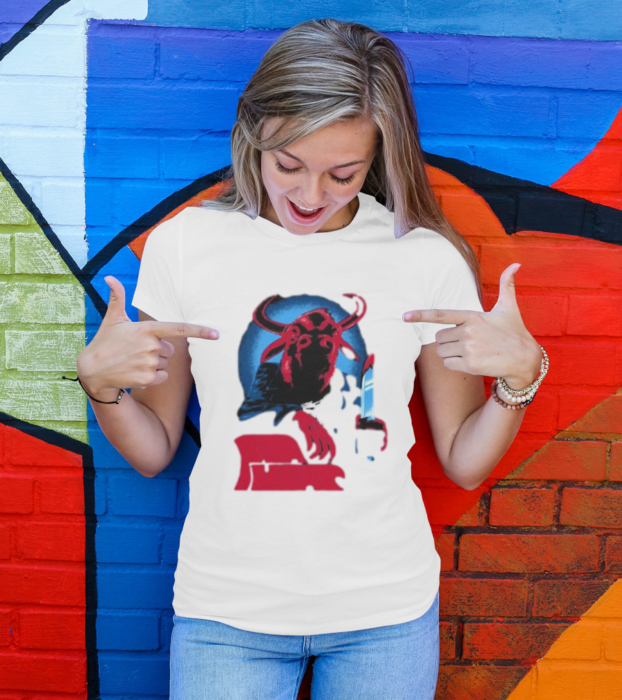 Papa Meat Cyber Bully Cow With Knife Dark Humor T-Shirt