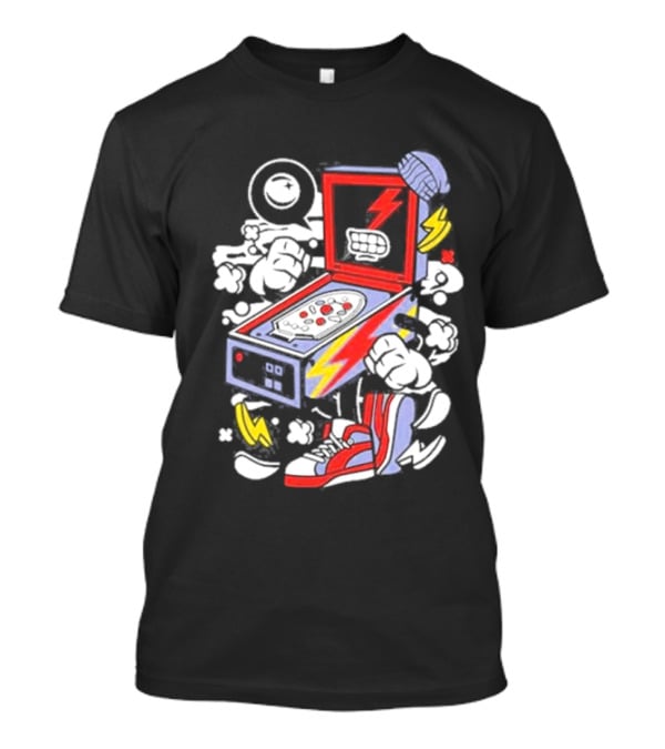 Stern Pinball Lightning Bolt Cartoon Sneakers T-Shirt