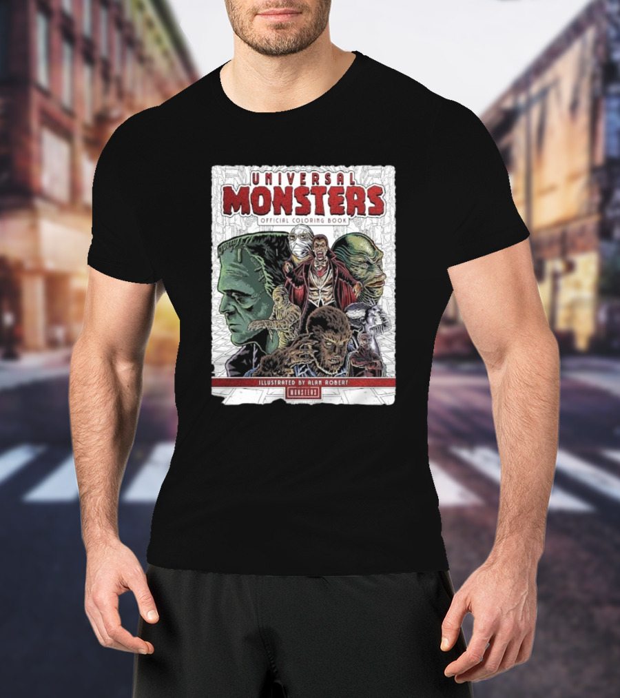 Universal Monsters Illustrated By Alan Robert Coloring Book T-Shirt