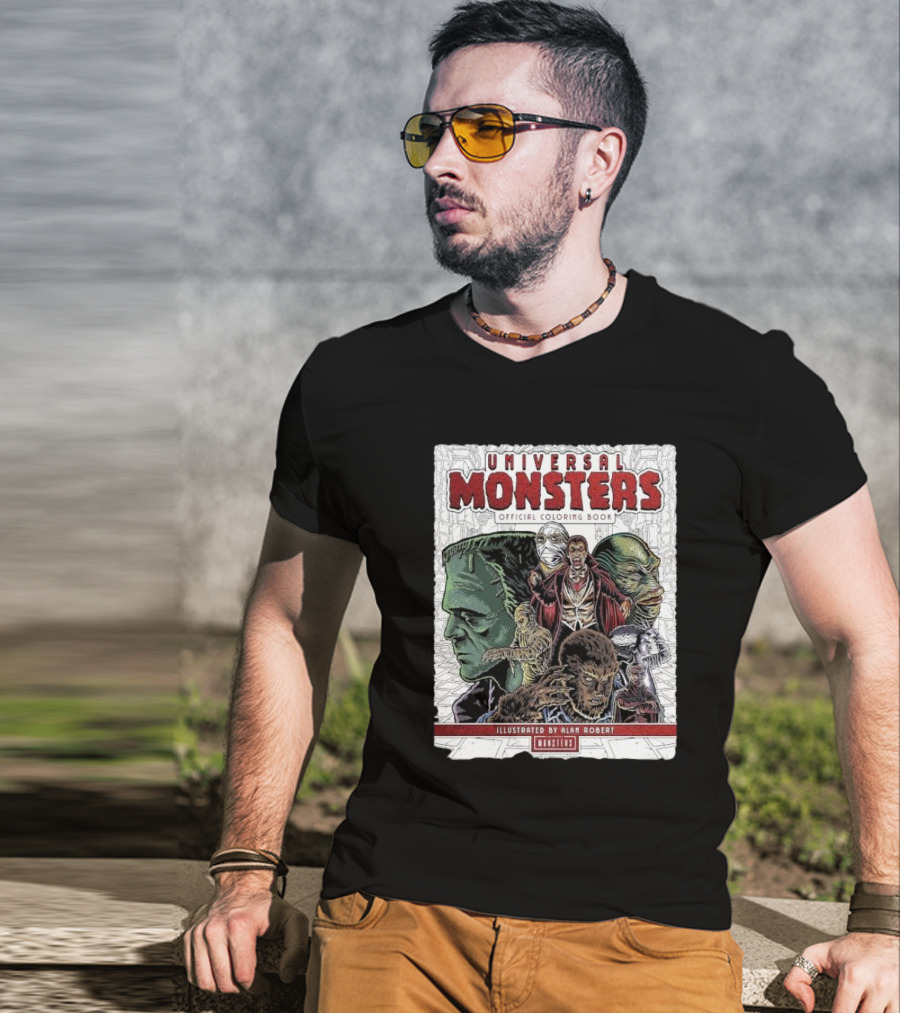 Universal Monsters Illustrated By Alan Robert Coloring Book T-Shirt
