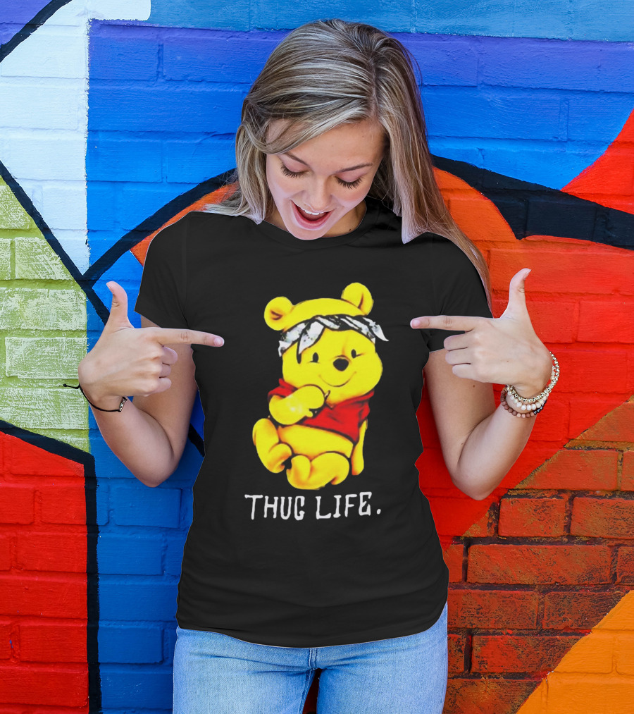 Rare Winnie The Pooh Thug Life Bandana T-Shirt