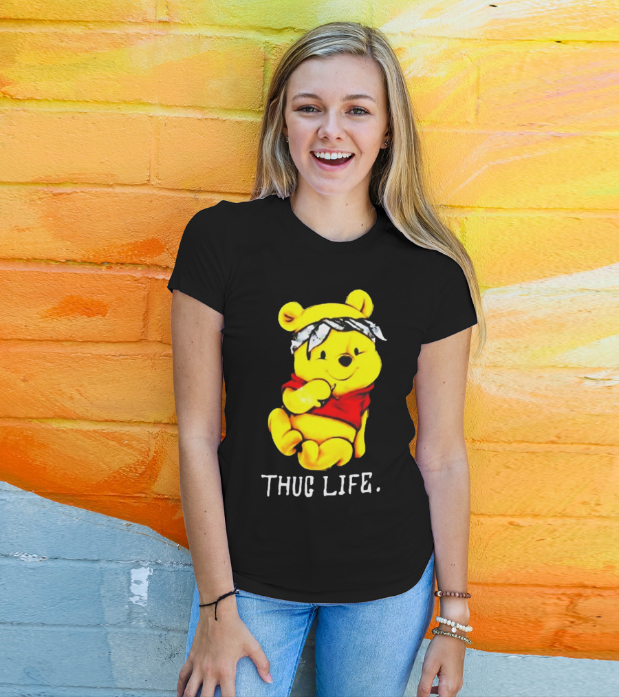 Rare Winnie The Pooh Thug Life Bandana T-Shirt