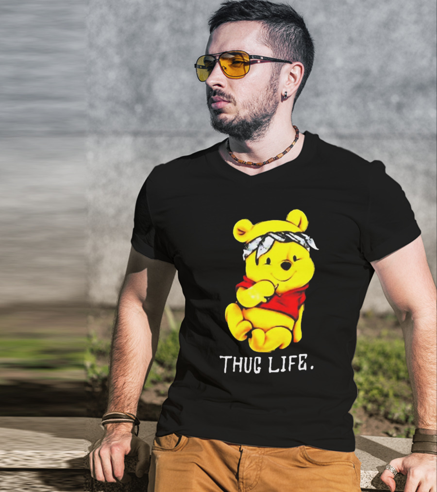 Rare Winnie The Pooh Thug Life Bandana T-Shirt