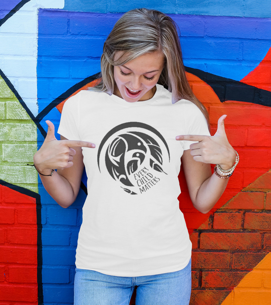 Red Rebel Armour Every Child Matters Indigenous Art Design With Tribal Symbols T-Shirt