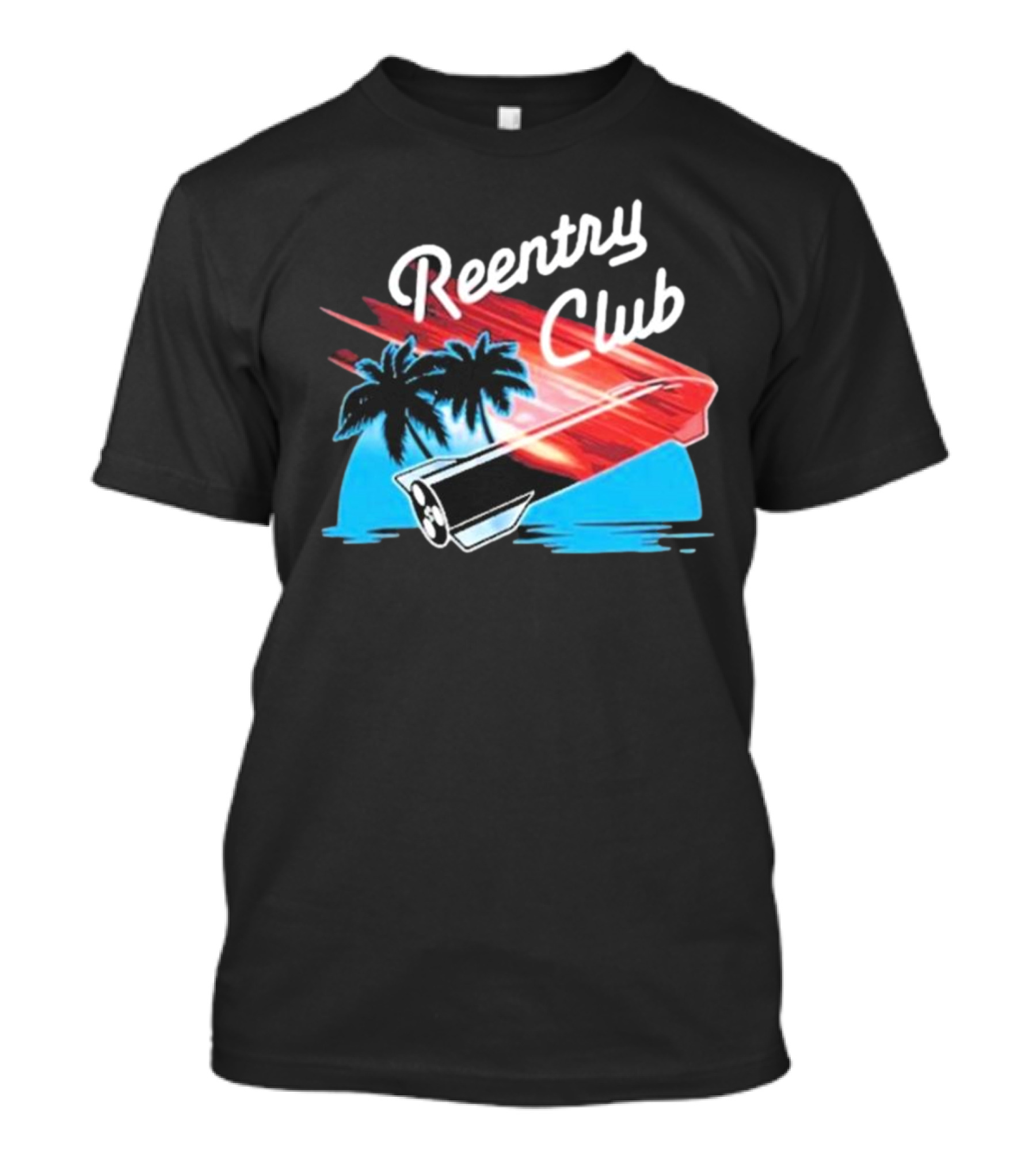 Reentry Club NFS Palm Tree Retro Space Capsule Vibrant T-Shirt