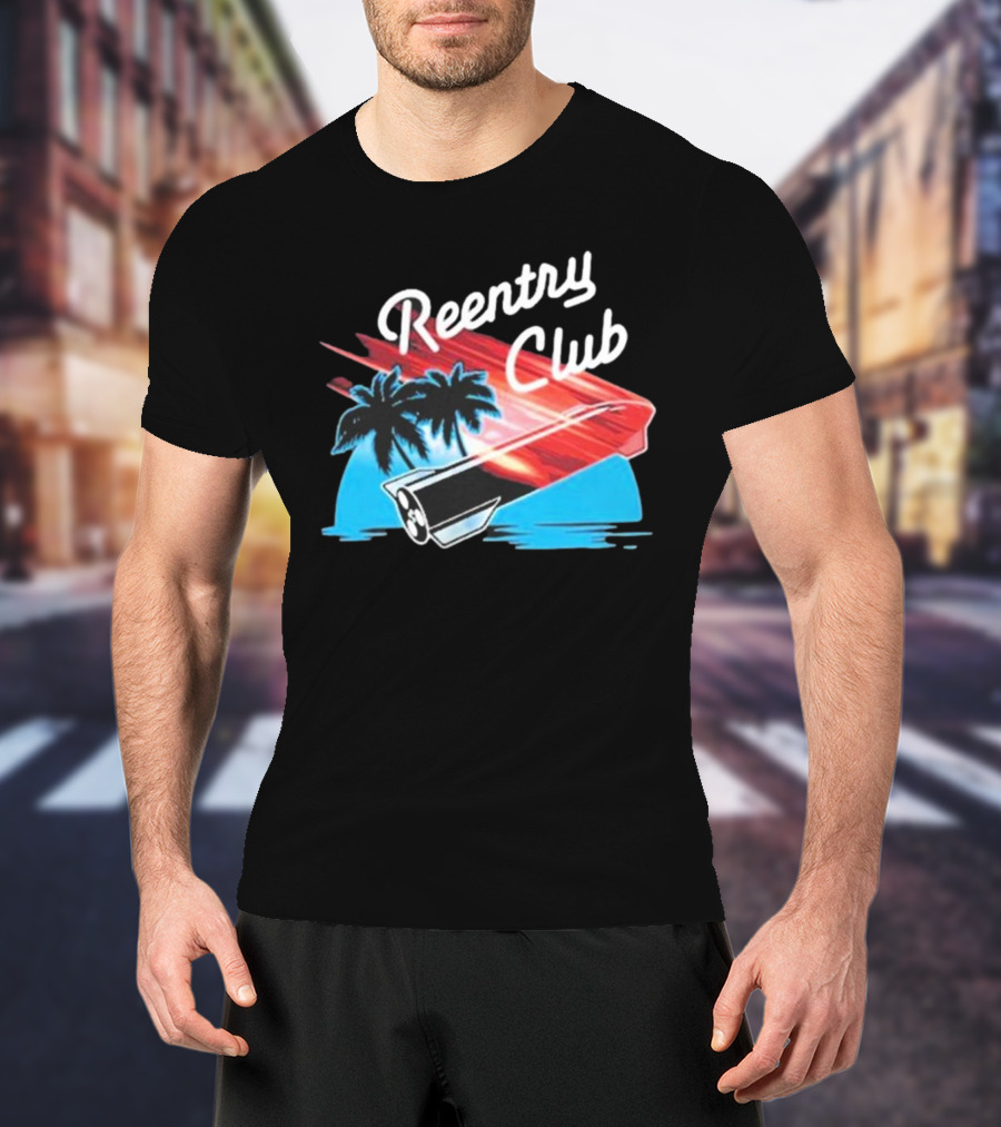 Reentry Club NFS Palm Tree Retro Space Capsule Vibrant T-Shirt