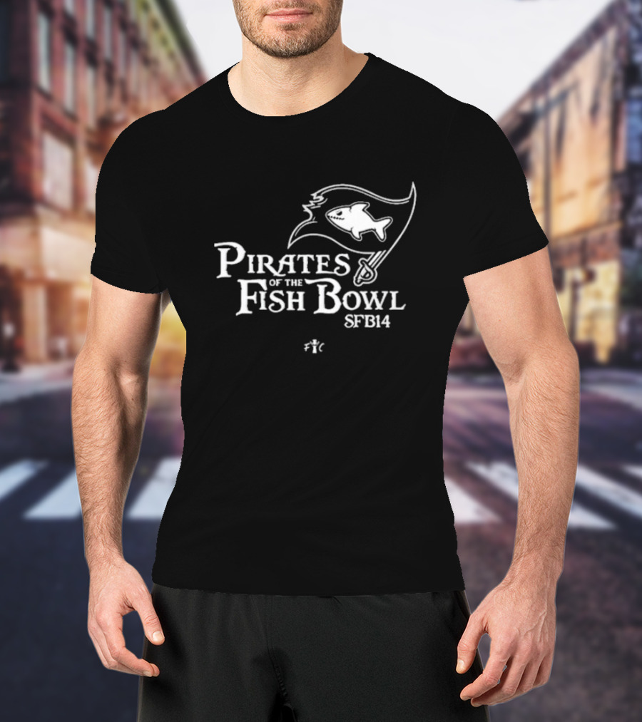 Pirates Of The Fish Bowl SFB14 Flag Shark T-Shirt