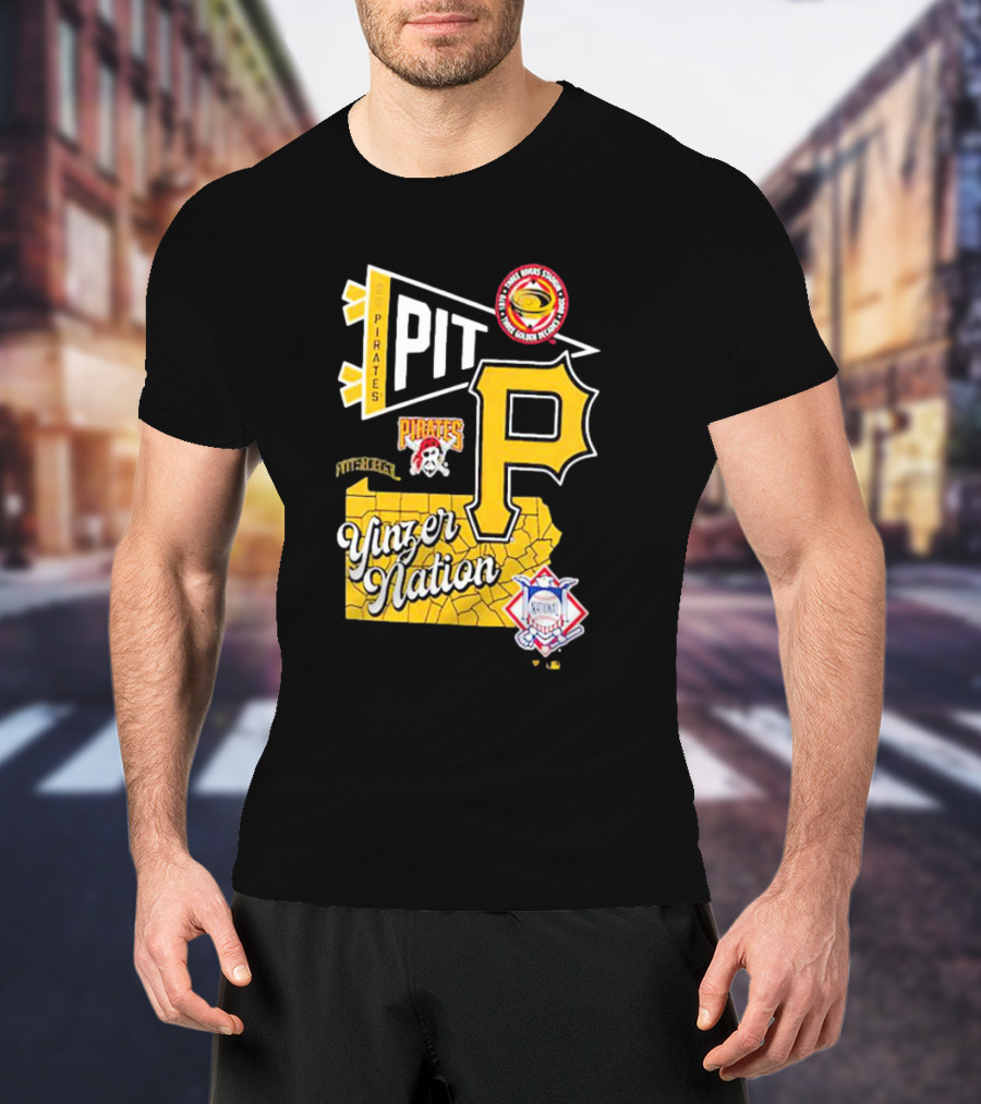 Pittsburgh Pirates PIT Logo Yinzer Nation Medical Firefighters Union T-Shirt