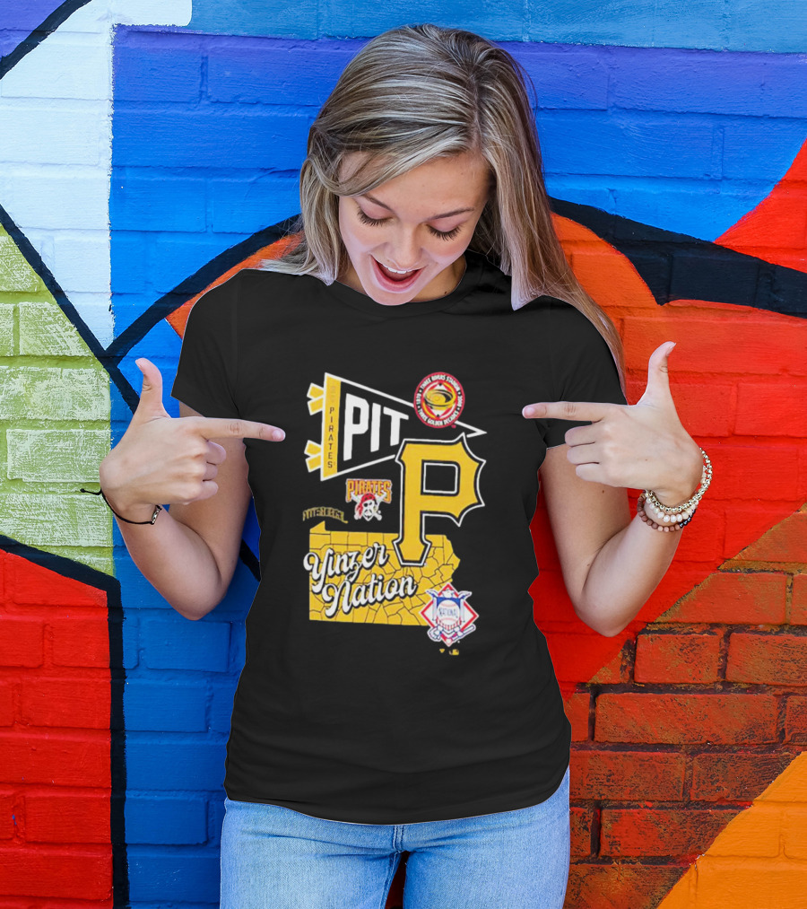 Pittsburgh Pirates PIT Logo Yinzer Nation Medical Firefighters Union T-Shirt
