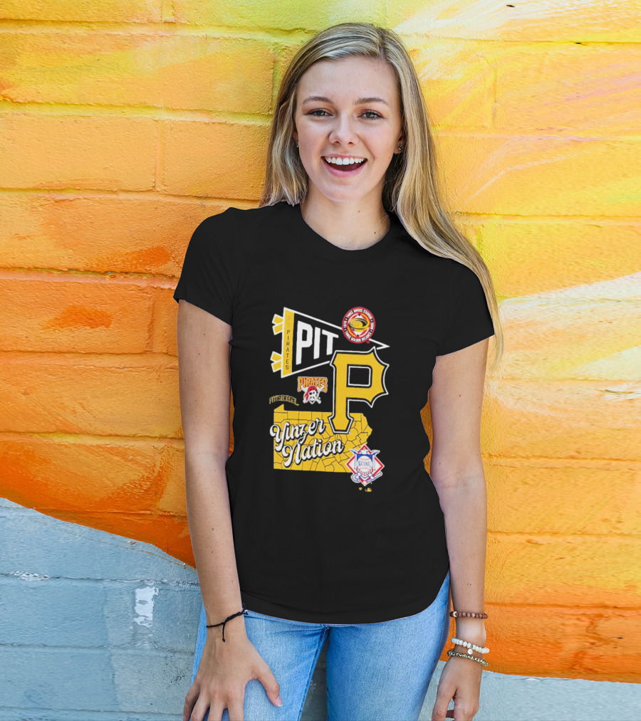Pittsburgh Pirates PIT Logo Yinzer Nation Medical Firefighters Union T-Shirt