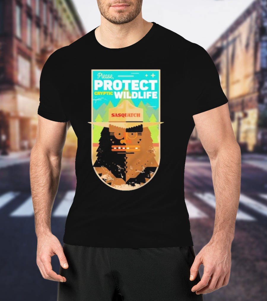 Please Protect Cryptic Wildlife Sasquatch T-Shirt