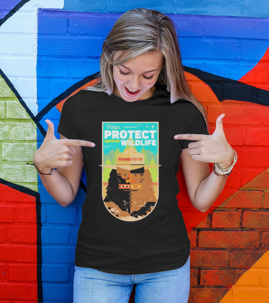 Please Protect Cryptic Wildlife Sasquatch T-Shirt