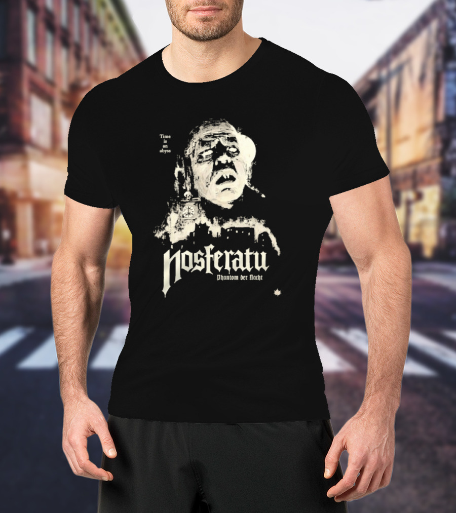 Time Is An Abyss Nosferatu Phantom Der Nacht Black And White Horror T-Shirt
