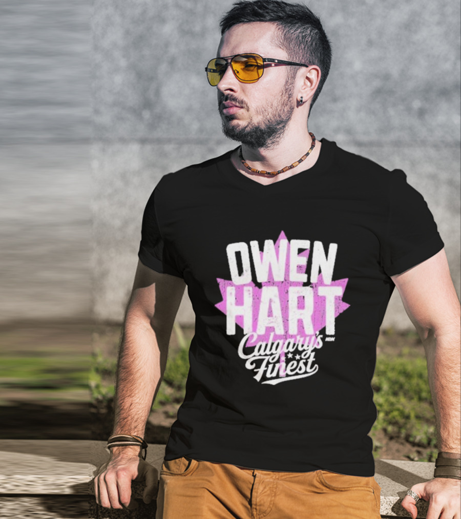Owen Hart Calgary’s Finest Maple Leaf T-Shirt
