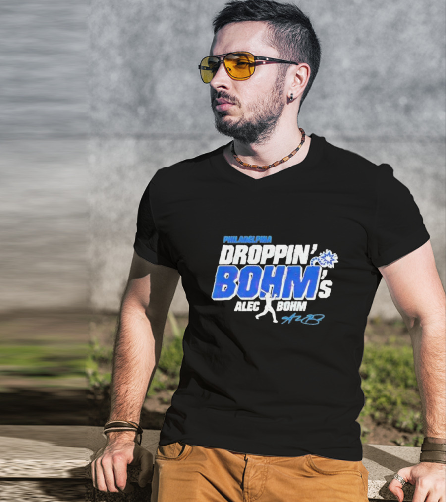 Philadelphia Droppin Bohm’s Alec Bohm Signature Baseball Text T-Shirt