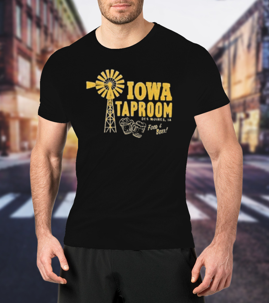 Iowa Taproom Des Moines Windmill Food And Beer T-Shirt