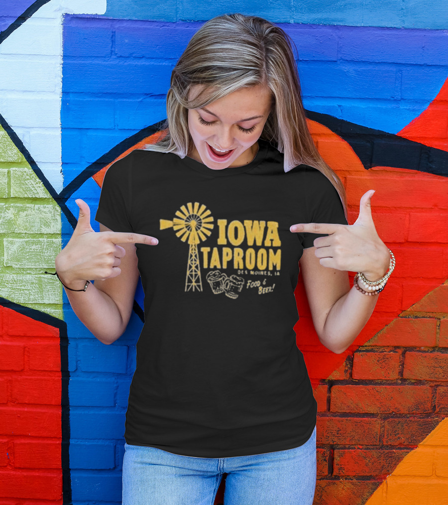 Iowa Taproom Des Moines Windmill Food And Beer T-Shirt