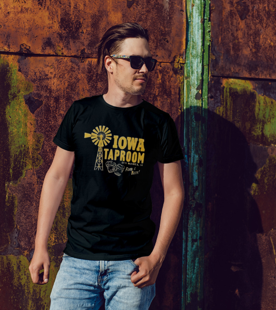 Iowa Taproom Des Moines Windmill Food And Beer T-Shirt