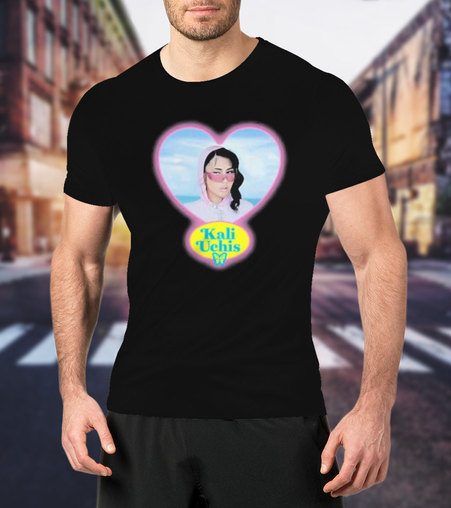 Kali Uchis Pastel Heart Portrait Butterfly T-Shirt