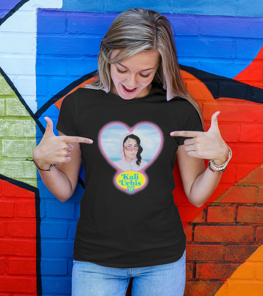 Kali Uchis Pastel Heart Portrait Butterfly T-Shirt