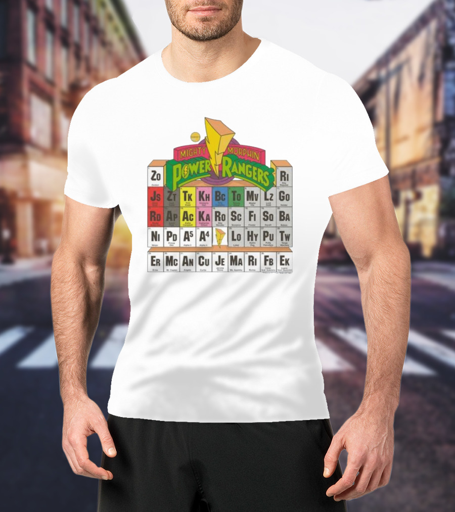 Mighty Morphin Power Rangers Morphing Periodic Table Elements T-Shirt