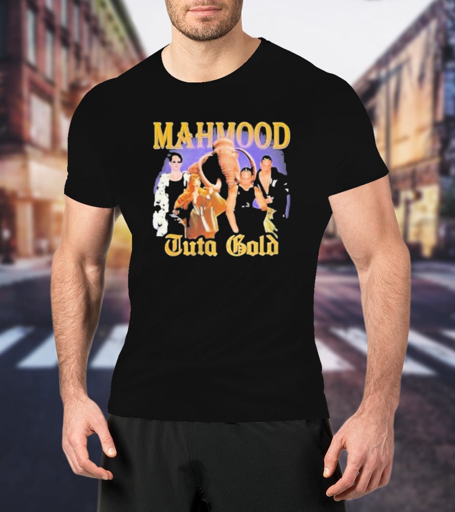 MAHMOOD Tuta Gold Elephant And Figures Collage T-Shirt