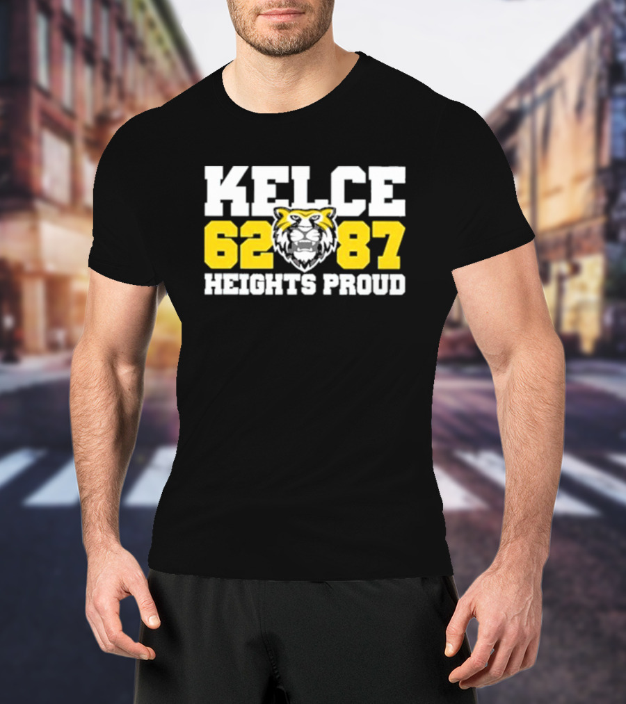 Kelce 62 87 Heights Proud Tiger Face T-Shirt