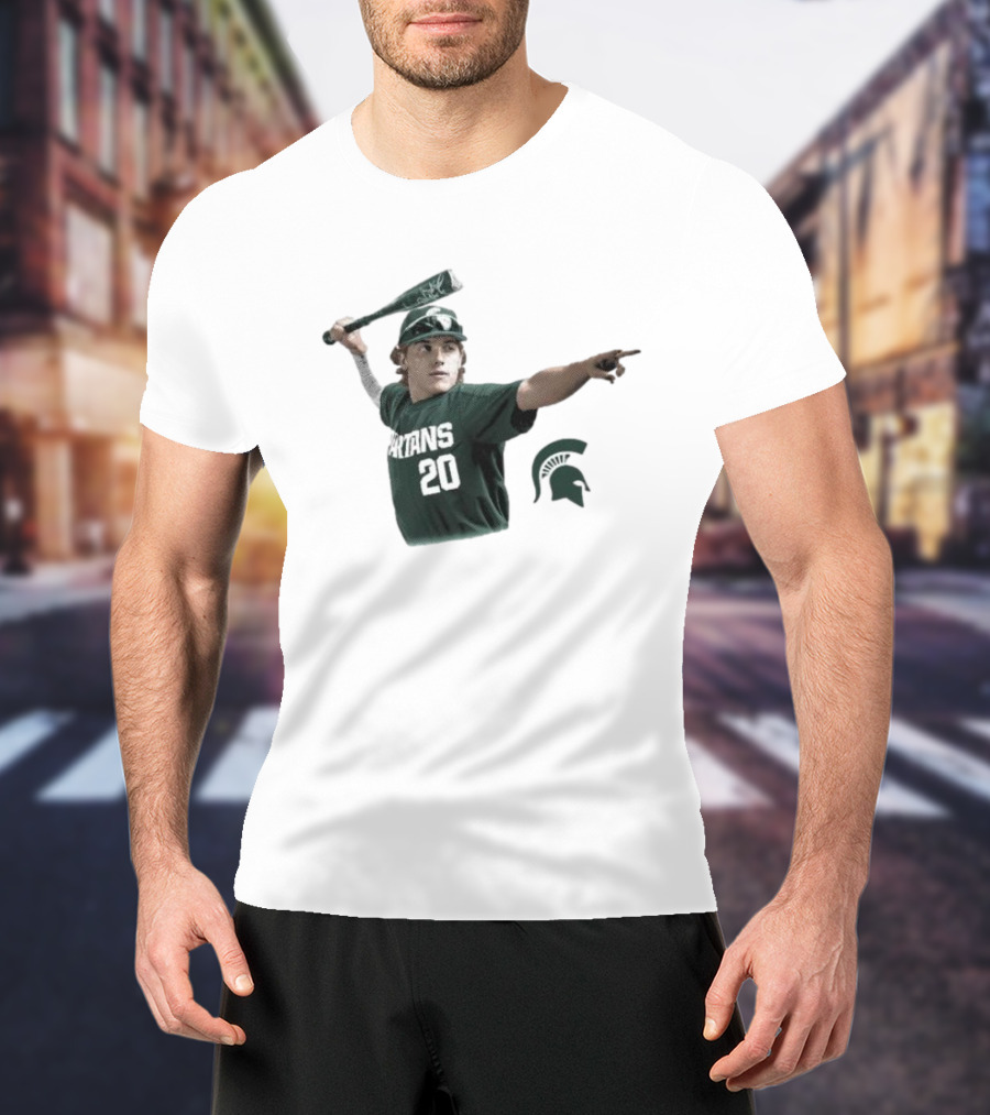 Jayden Terres Michigan State Spartans Baseball Bat Football T-Shirt