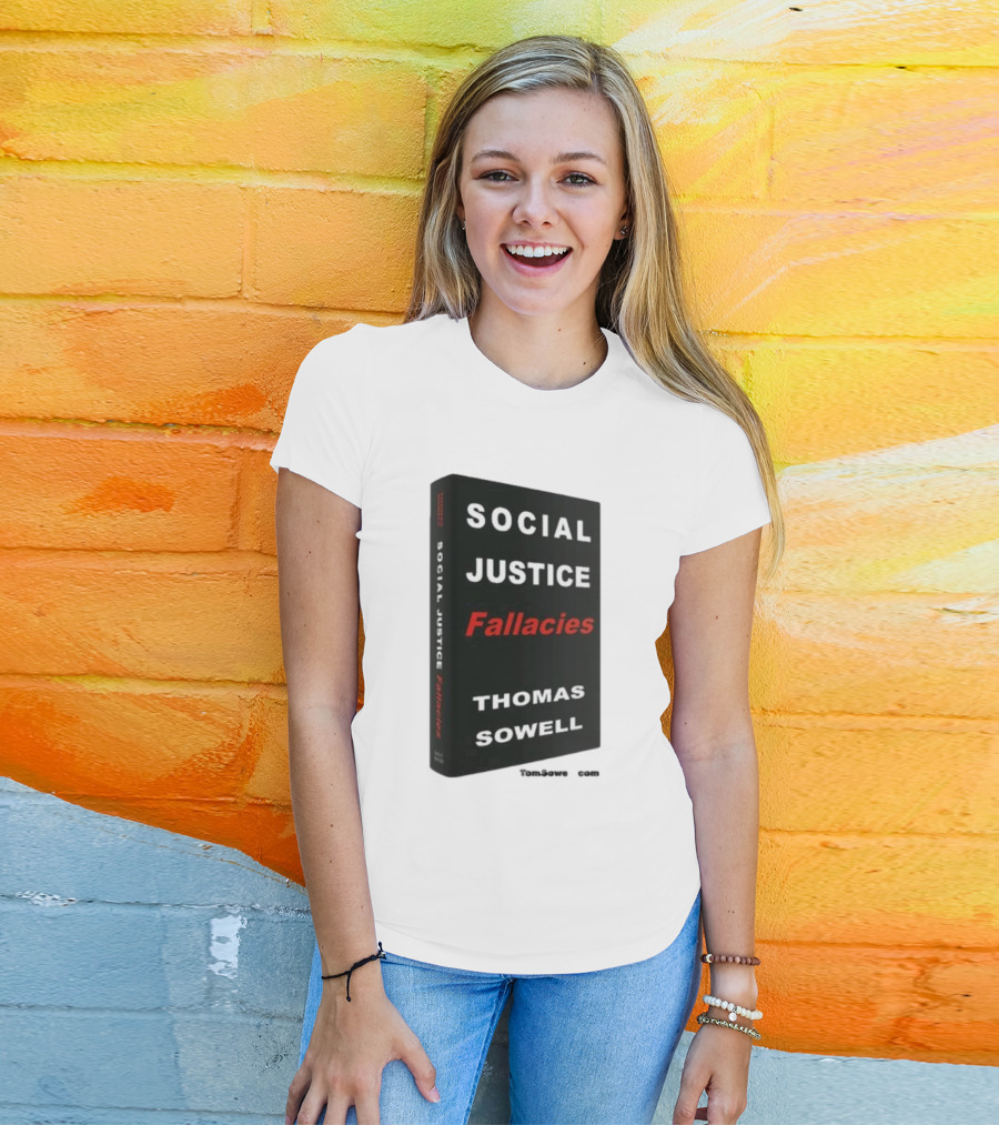 Social Justice Fallacies Thomas Sowell Book Cover T-Shirt
