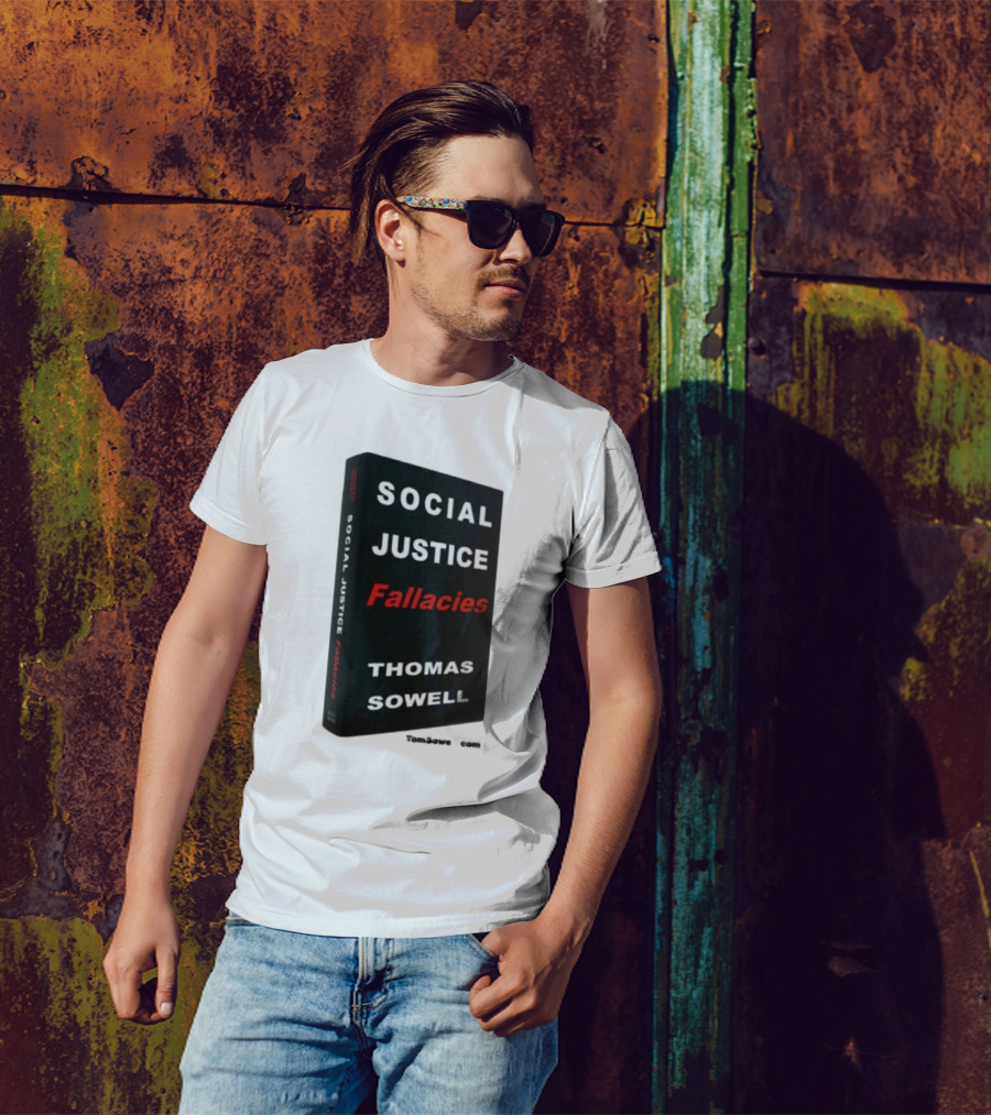 Social Justice Fallacies Thomas Sowell Book Cover T-Shirt