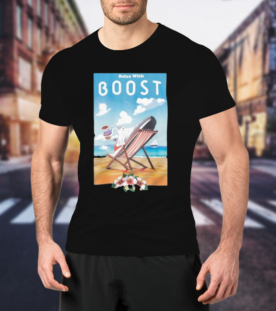 Relax With Boost Ultra Boost Beach Chair Scene T-Shirt