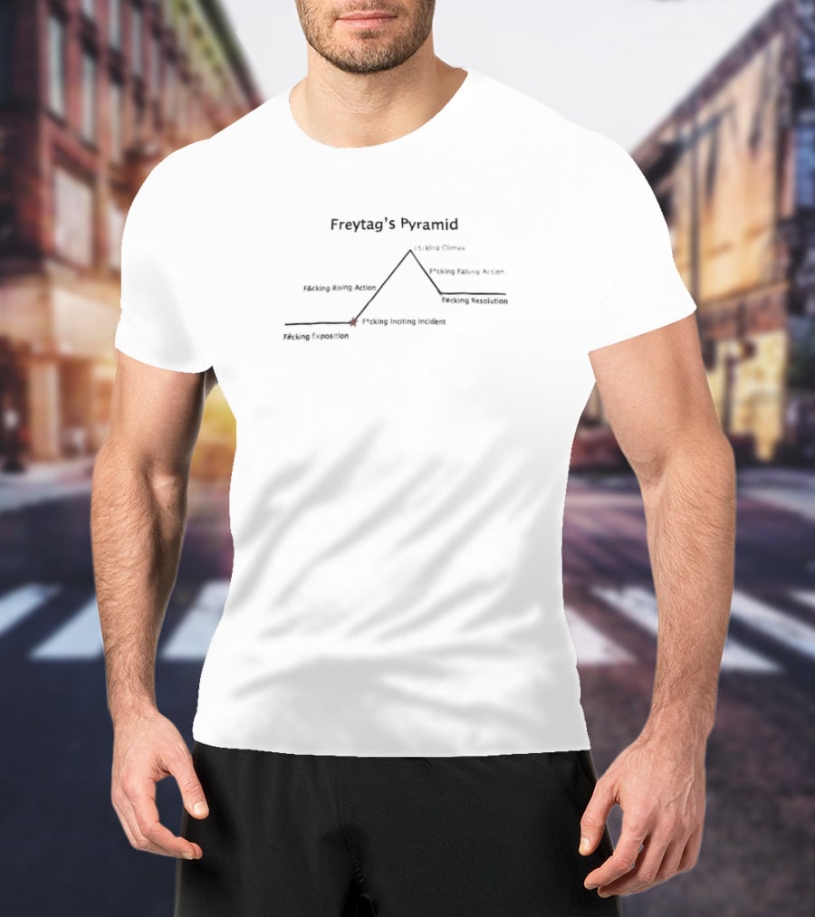 Freytag’s Pyramid F#cking Exposition F#cking Inciting Incident F#cking Rising Action F#cking Climax F#cking Falling Action F#cking Resolution T-Shirt