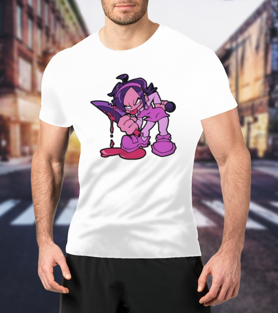Friday Night Funkin' Nene Holding Microphone And Bloodied Knife T-Shirt
