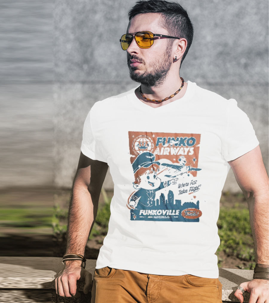 Funko Airways Funkoville We're Fly Take Flight San Diego T-Shirt