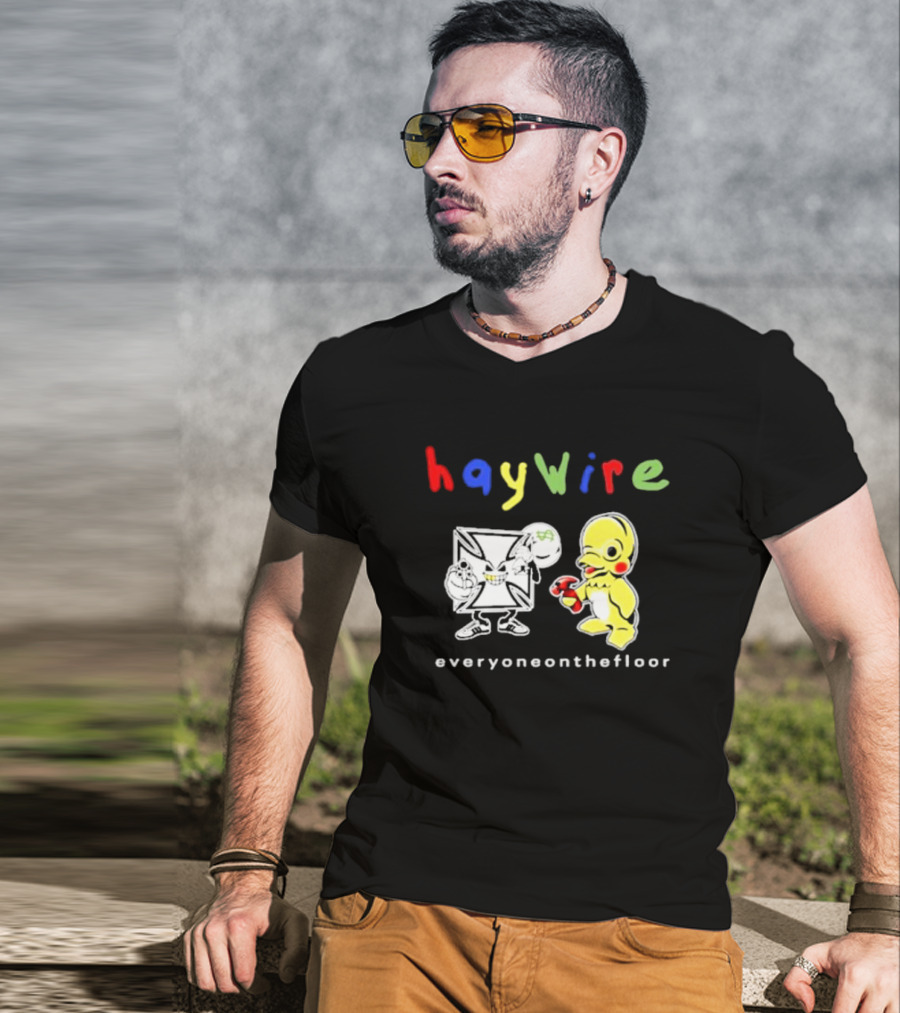 Haywire Everyoneonthefloor Colorful Cartoon Duo T-Shirt