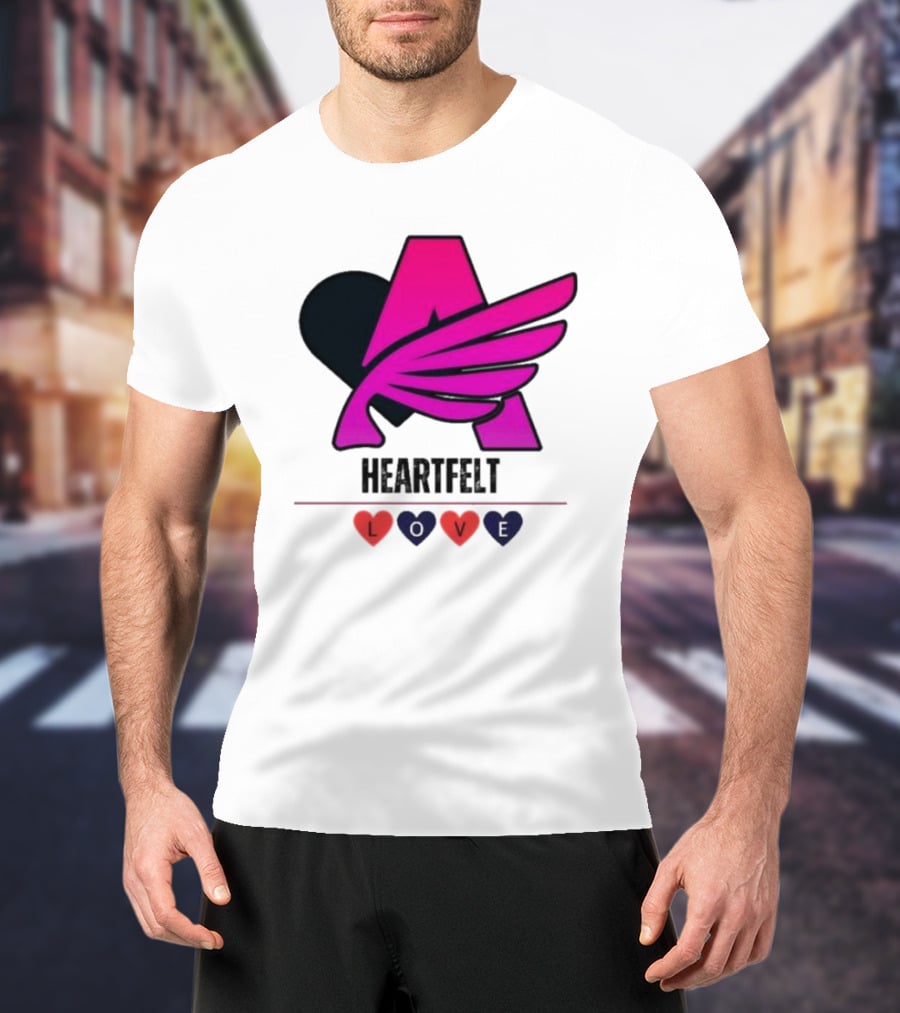 Heartfelt Love Pink Winged Heart T-Shirt