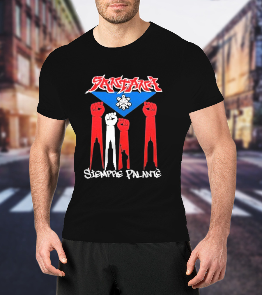 Santa Siempre Palantè Puerto Rican Flag Fists Revolution T-Shirt