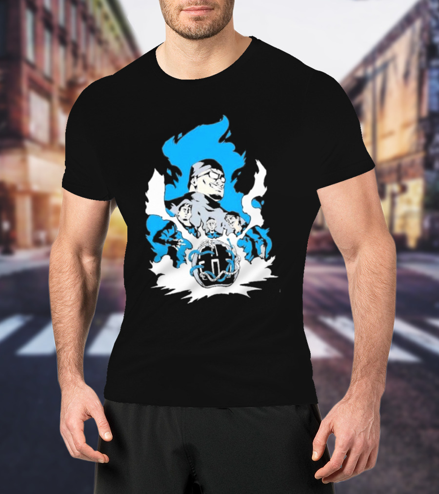 Mega64 Master Collection Featuring Iconic Characters And Explosive Blue T-Shirt