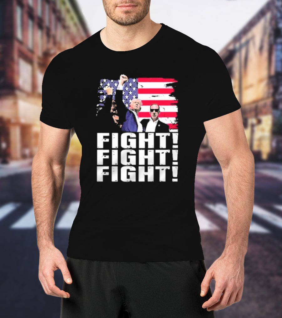 Fight Fight Fight Donald America Flag T-Shirt