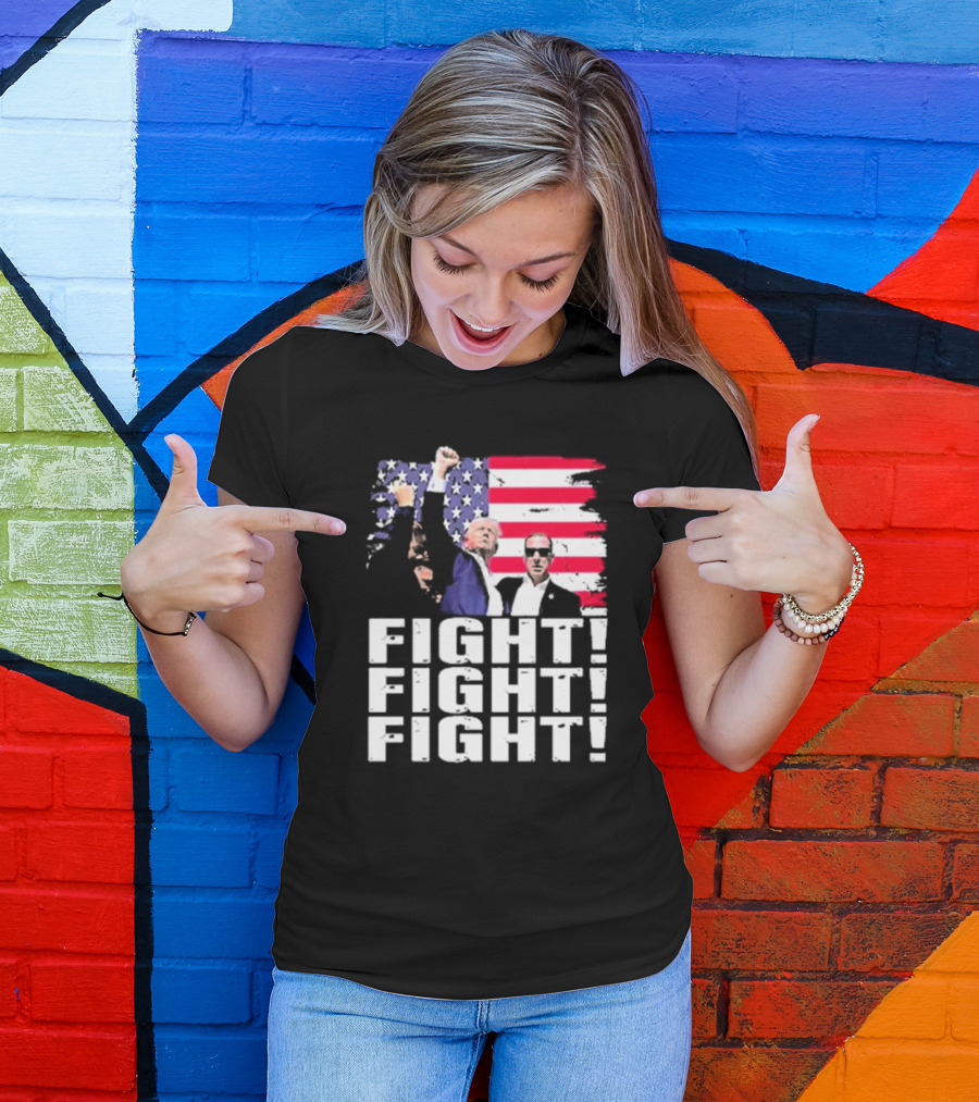 Fight Fight Fight Donald America Flag T-Shirt