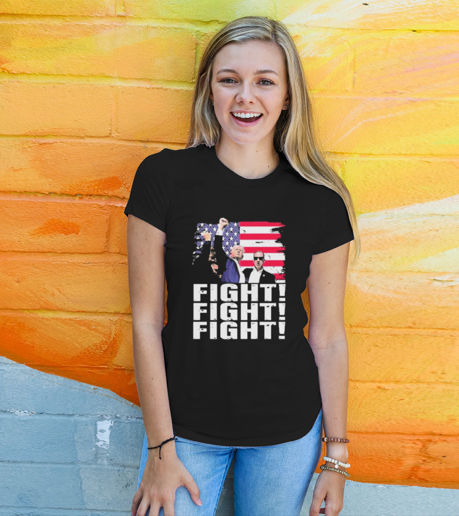 Fight Fight Fight Donald America Flag T-Shirt