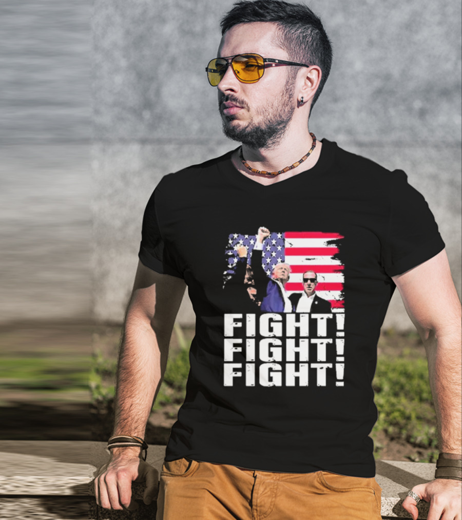 Fight Fight Fight Donald America Flag T-Shirt