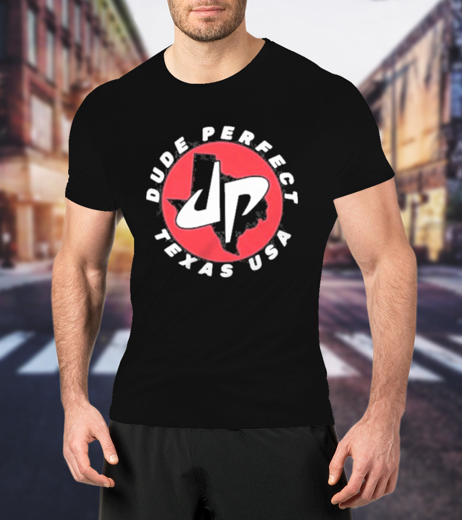 Dude Perfect DP Logo Texas USA Red Circle T-Shirt