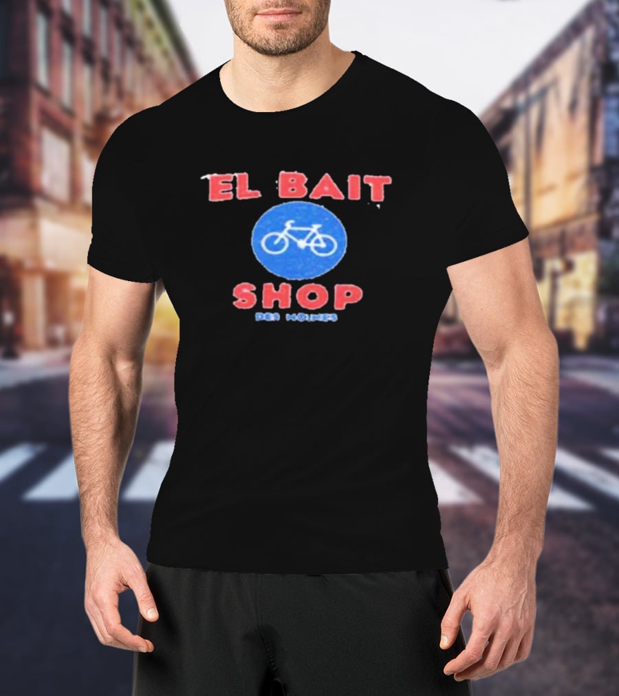 El Bait Bike Shop Des Moines With Blue Bicycle T-Shirt