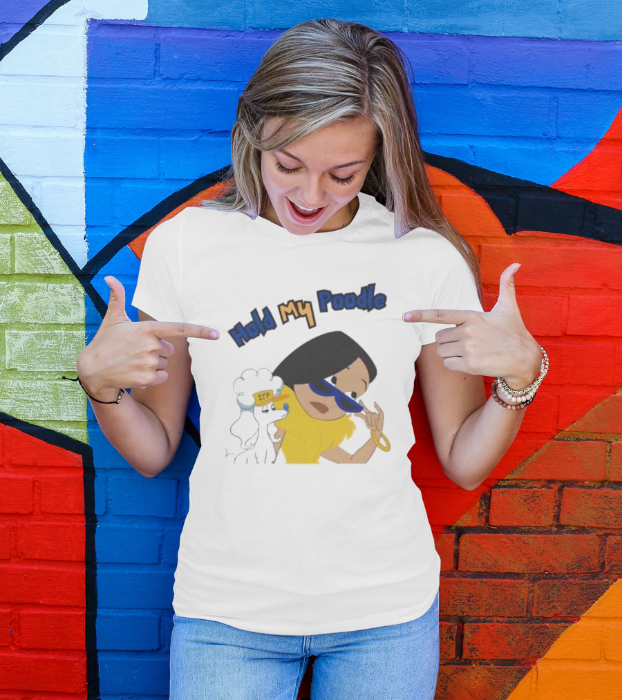 Hold My Poodle SGR Animated Character With Glasses T-Shirt