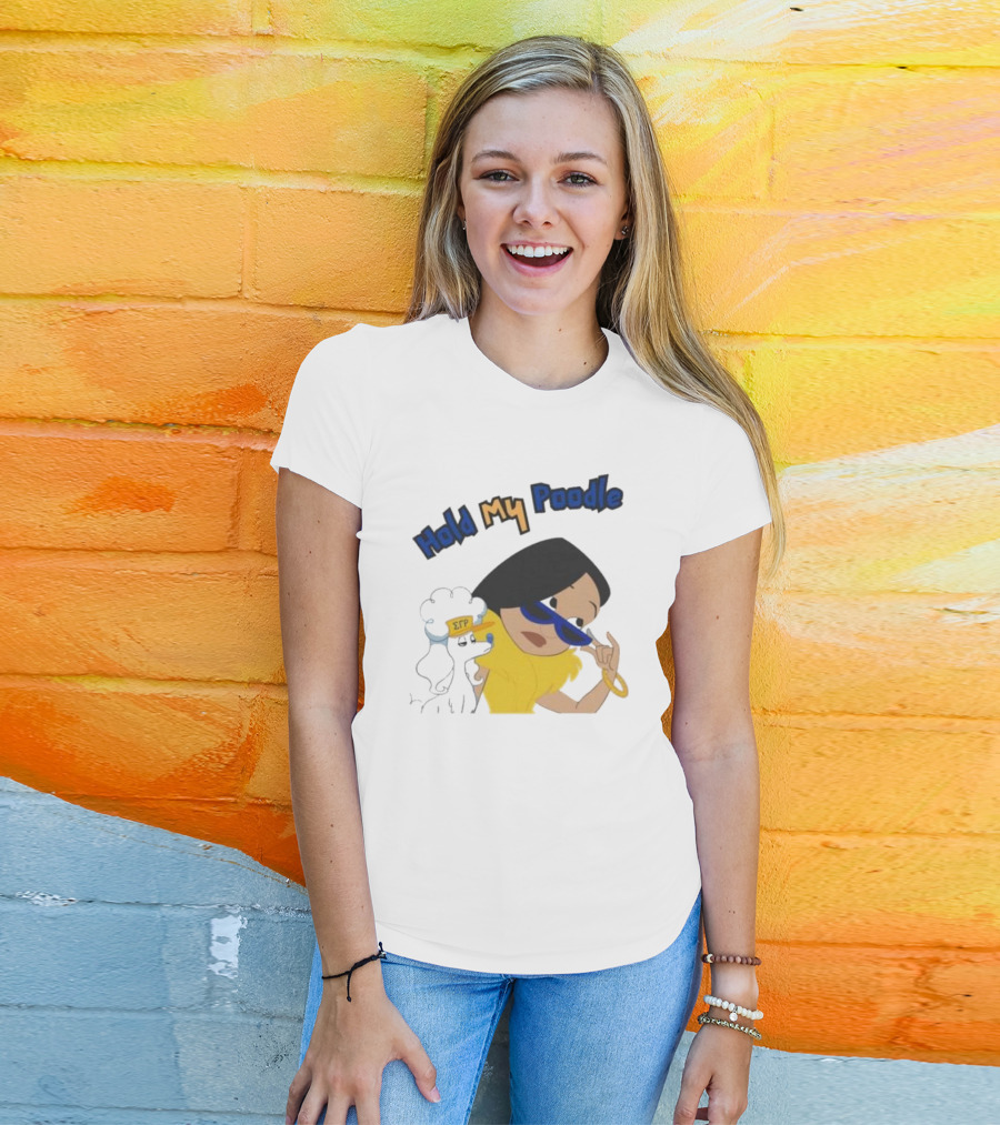 Hold My Poodle SGR Animated Character With Glasses T-Shirt