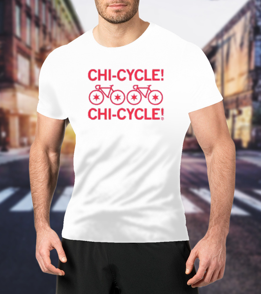 Chi-Cycle Chi-Cycle Chicago Bicycle Star Wheels T-Shirt