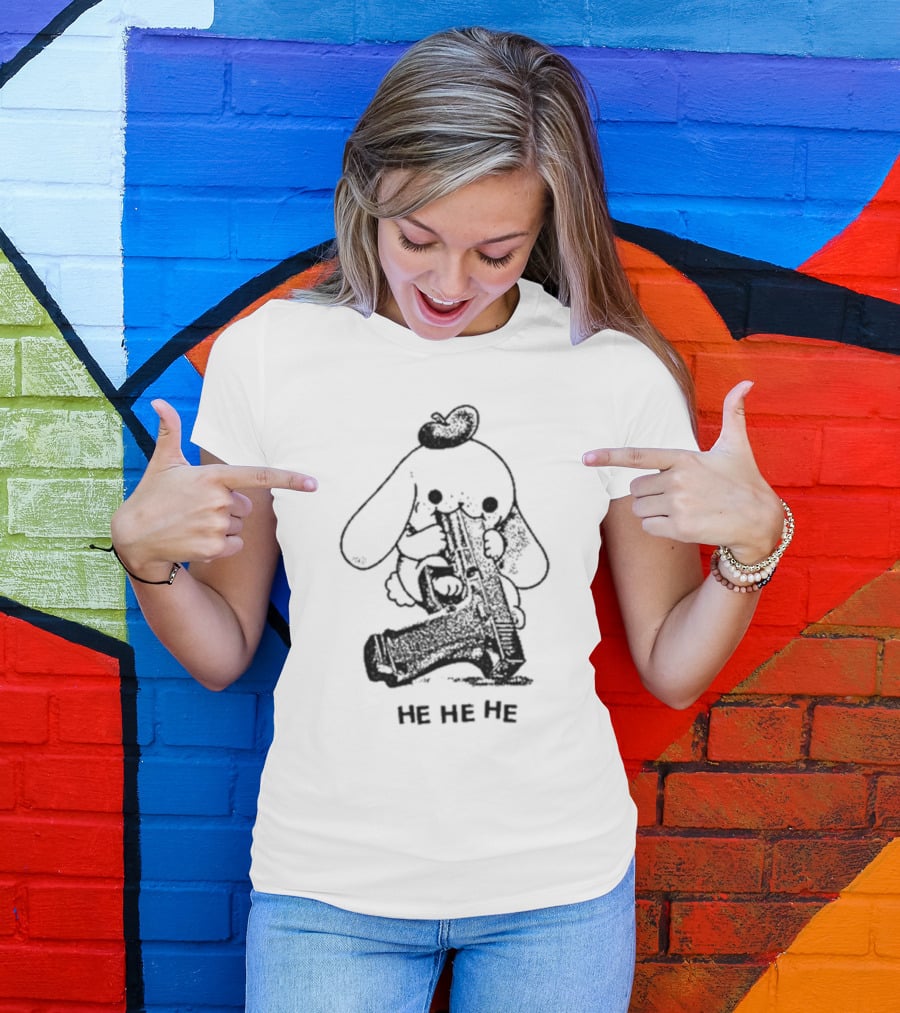 Cinnamoroll Sanrio He He He With Gun Bowler Hat T-Shirt