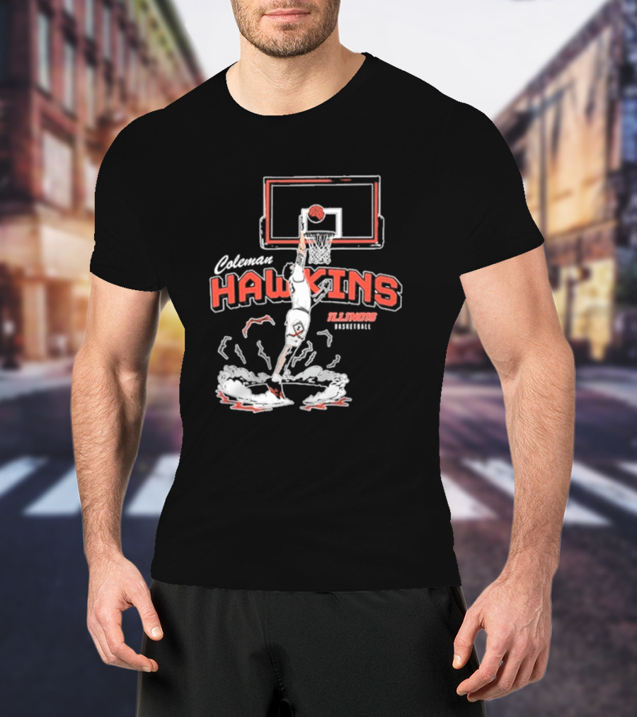 Coleman Hawkins Illinois Basketball Dunk T-Shirt