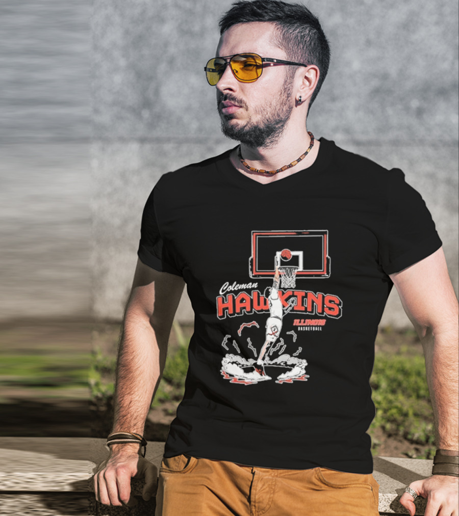 Coleman Hawkins Illinois Basketball Dunk T-Shirt